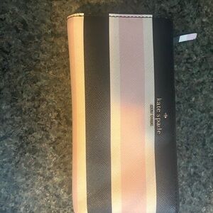 Kate Spade Black and Pink Striped Wallet